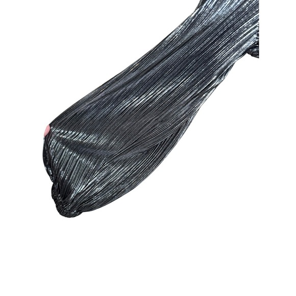 Vero Moda Curvy Black Silver Shimmer Long Dress Cocktail Party XS/14 Small flaw - Picture 2 of 5